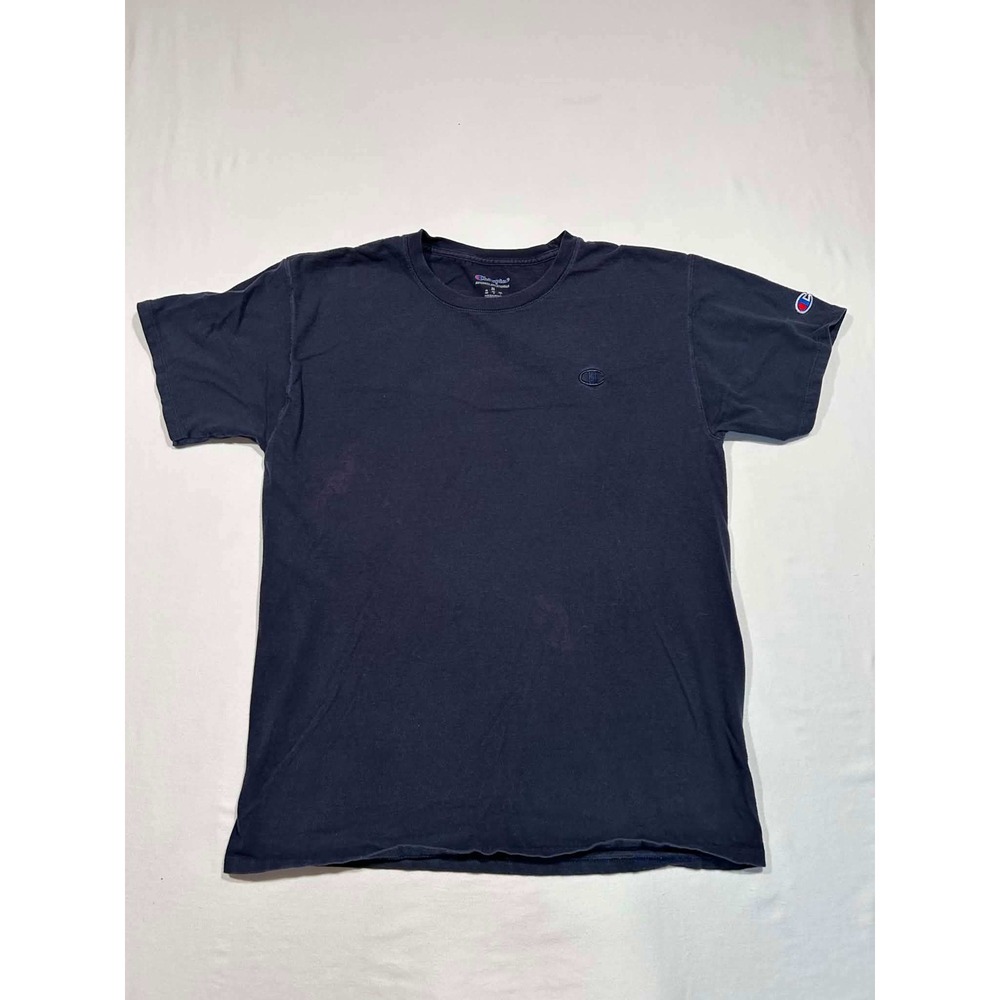 Champion Mens Navy Blue Short Sleeve Embroidered Logo T-Shirt Size M
